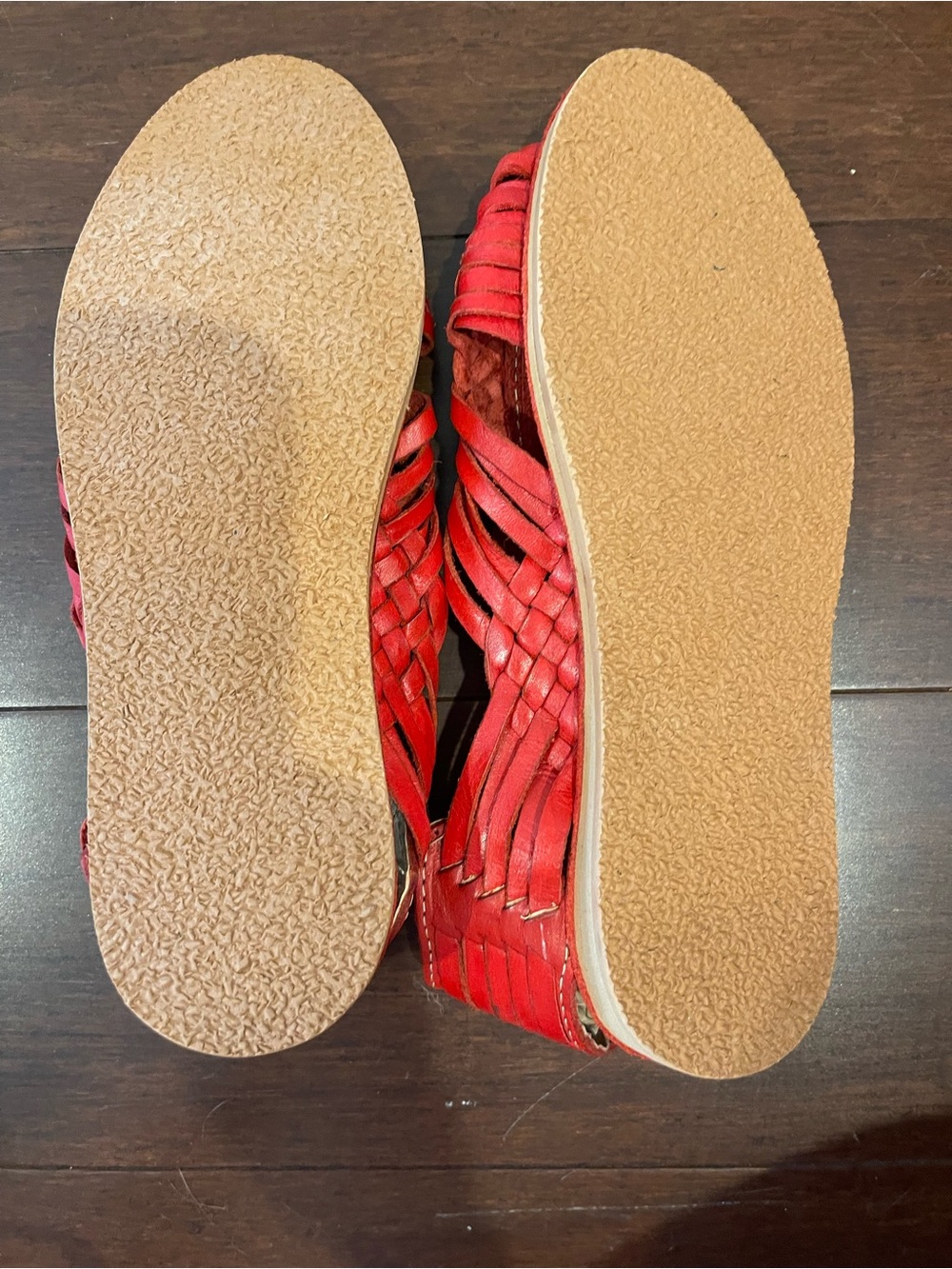 red mexican woven huaraches sandals nwot - Picture 3 of 7